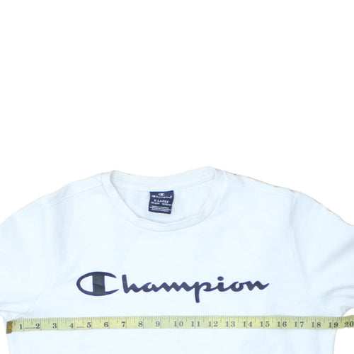 Champion Boys White Pullover Sweatshirt X-Large 13-14 Years Logo Crew Neck