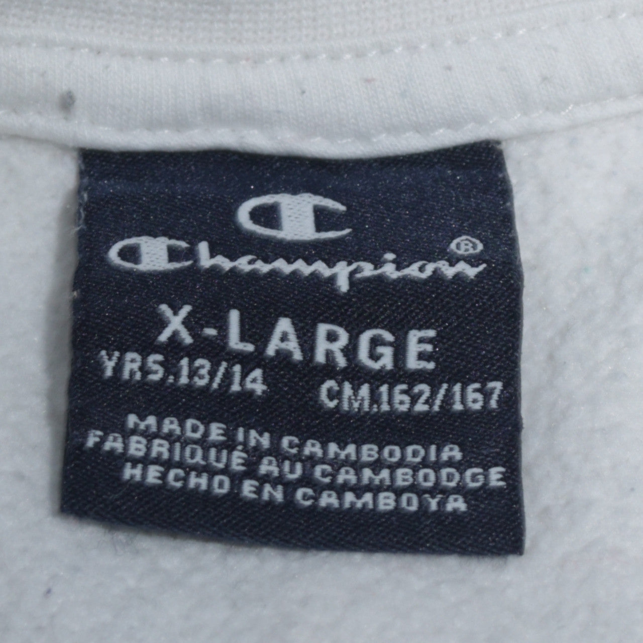 Champion Boys White Pullover Sweatshirt X-Large 13-14 Years Logo Crew Neck