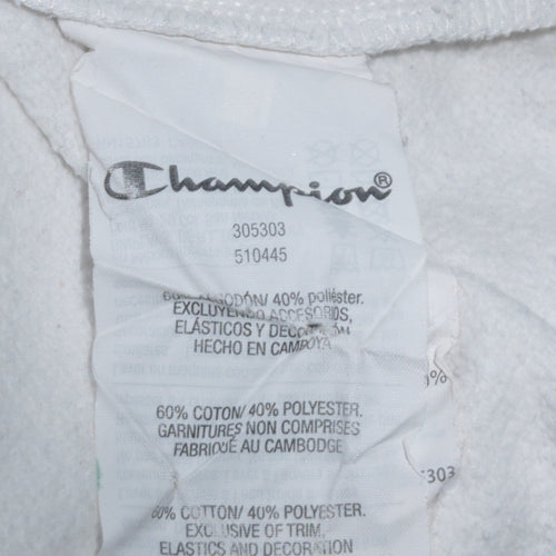 Champion Boys White Pullover Sweatshirt X-Large 13-14 Years Logo Crew Neck