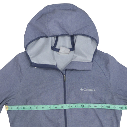 Columbia Womens Blue Hooded Lightweight Windbreaker Jacket M