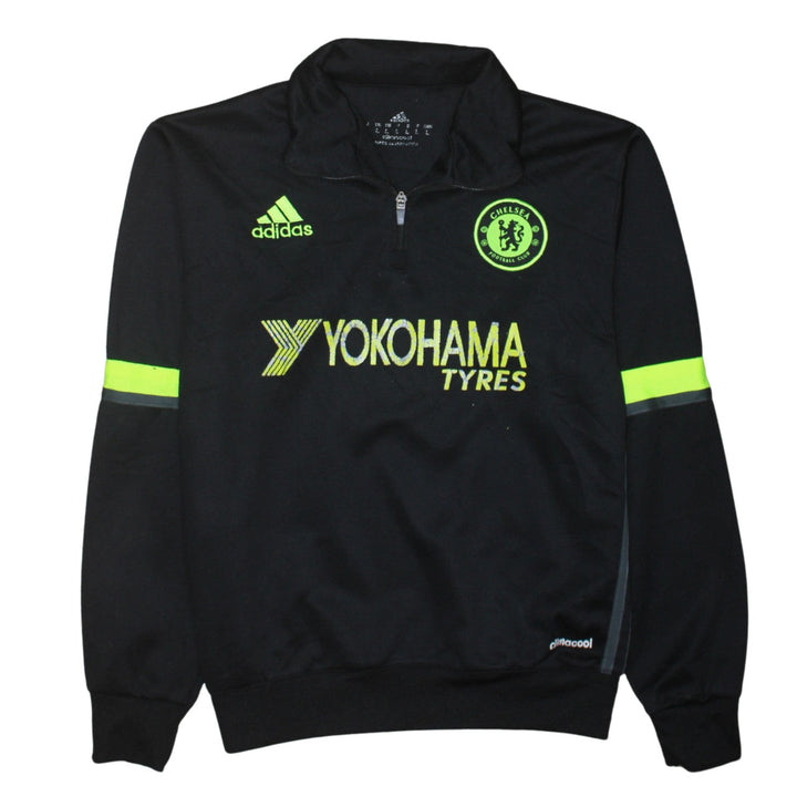 Adidas Men’s Black Chelsea FC 1/4 Zip Sweatshirt Size L Climalite