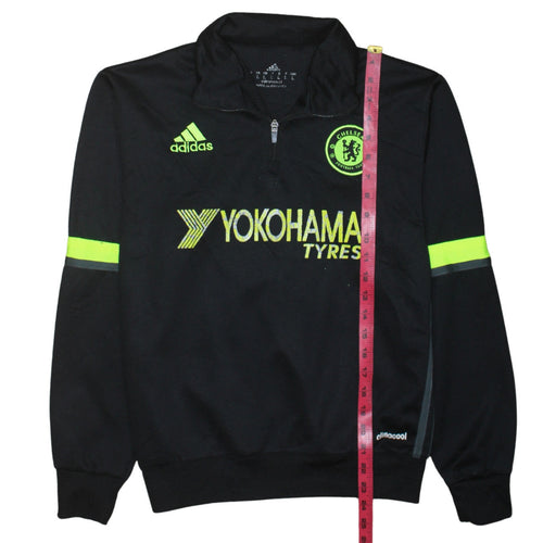 Adidas Men’s Black Chelsea FC 1/4 Zip Sweatshirt Size L Climalite