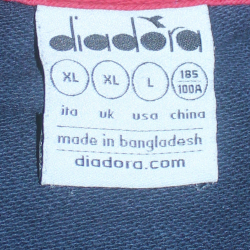 Diadora Mens Blue XL Pullover Sweatshirt Crew Neck Sports Top