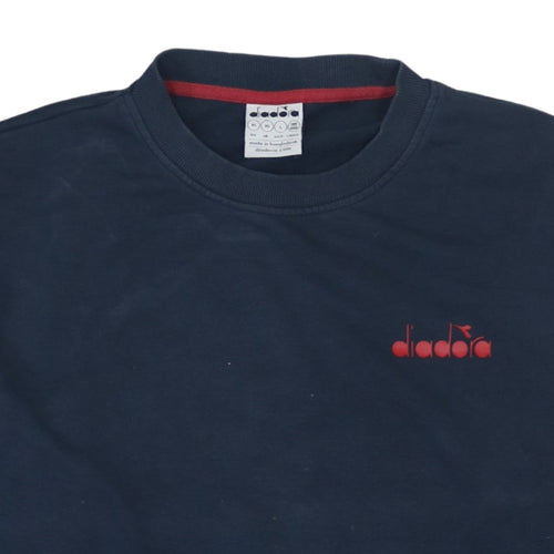 Diadora Mens Blue XL Pullover Sweatshirt Crew Neck Sports Top
