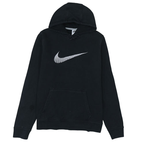 Nike Men's Black Large Pullover Hoodie with Logo Design