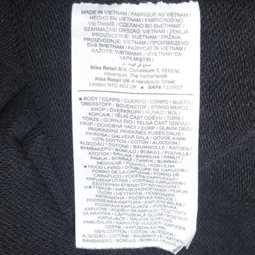 Nike Men's Black Large Pullover Hoodie with Logo Design
