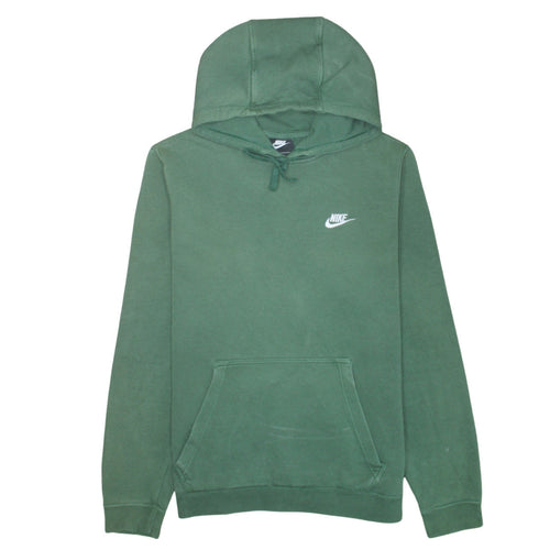 Nike Men's Green Pullover Hoodie Size M Logo Fleece Sweatshirt