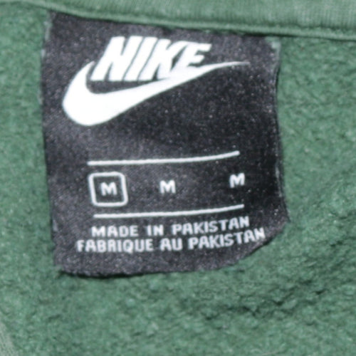 Nike Men's Green Pullover Hoodie Size M Logo Fleece Sweatshirt
