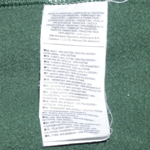 Nike Men's Green Pullover Hoodie Size M Logo Fleece Sweatshirt
