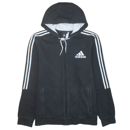 Adidas Men's Black Full Zip Hoodie L Sports Fleece Sweatshirt