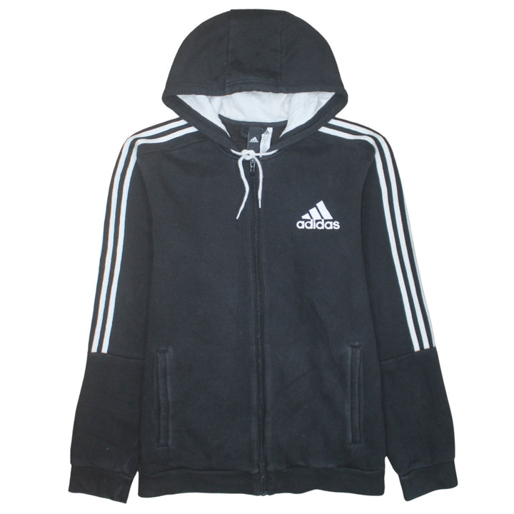 Adidas Men's Black Full Zip Hoodie L Sports Fleece Sweatshirt