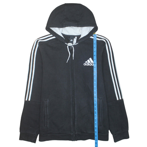 Adidas Men's Black Full Zip Hoodie L Sports Fleece Sweatshirt