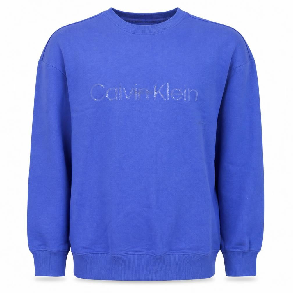 Calvin Klein Men's Blue Logo Crew Neck Pullover Sweatshirt Size S