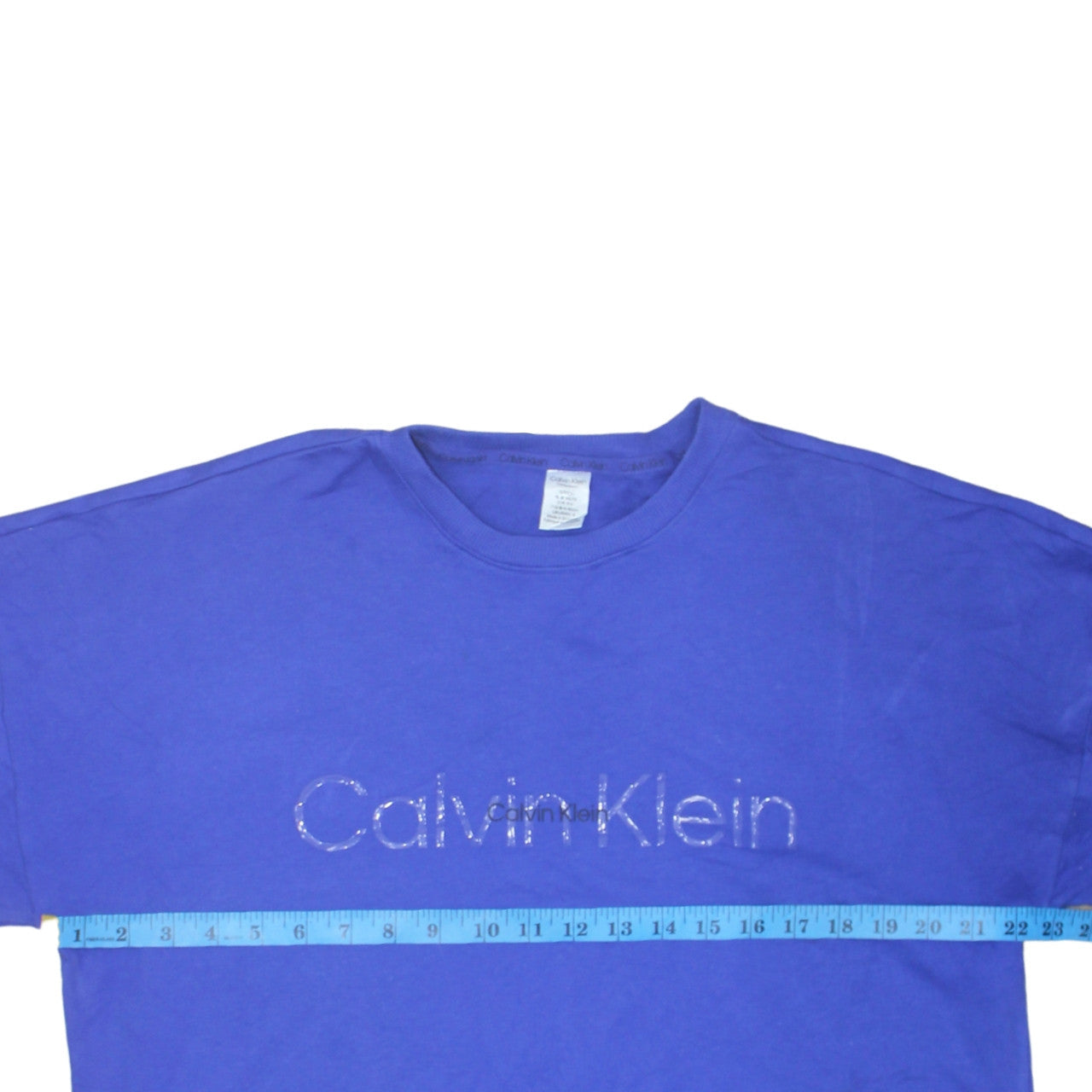 Calvin Klein Men's Blue Logo Crew Neck Pullover Sweatshirt Size S
