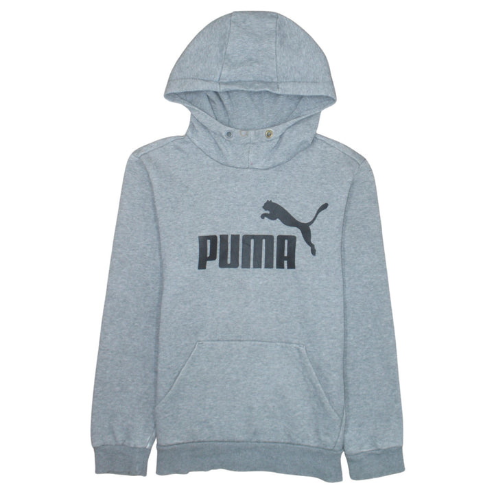 Puma Men's Grey XS Pullover Fleece Hoodie with Logo