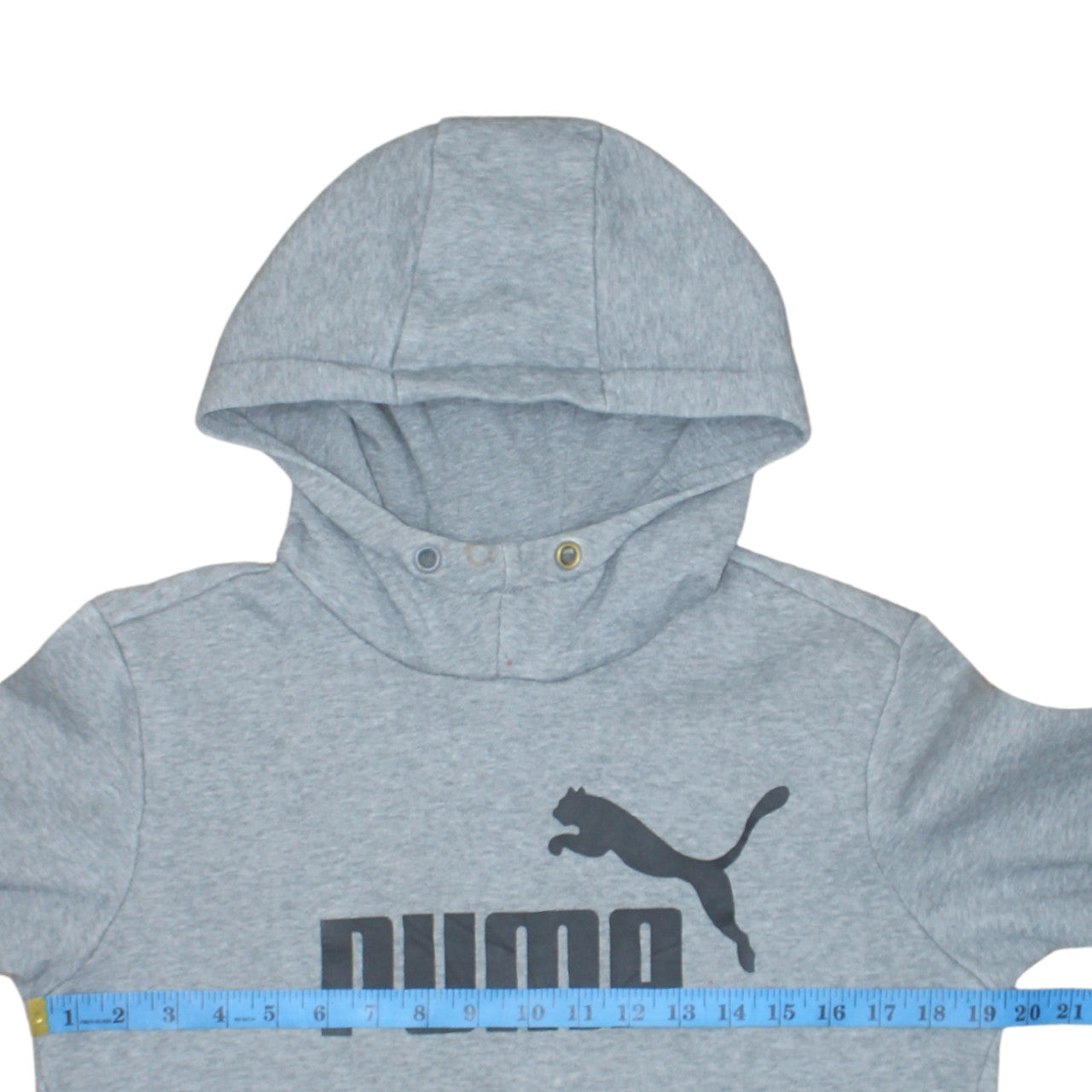 Puma Men's Grey XS Pullover Fleece Hoodie with Logo