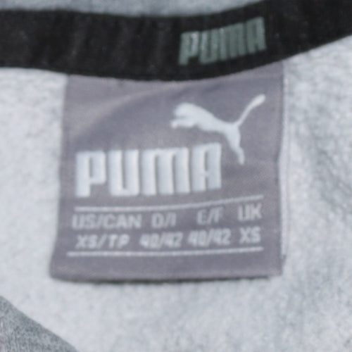 Puma Men's Grey XS Pullover Fleece Hoodie with Logo