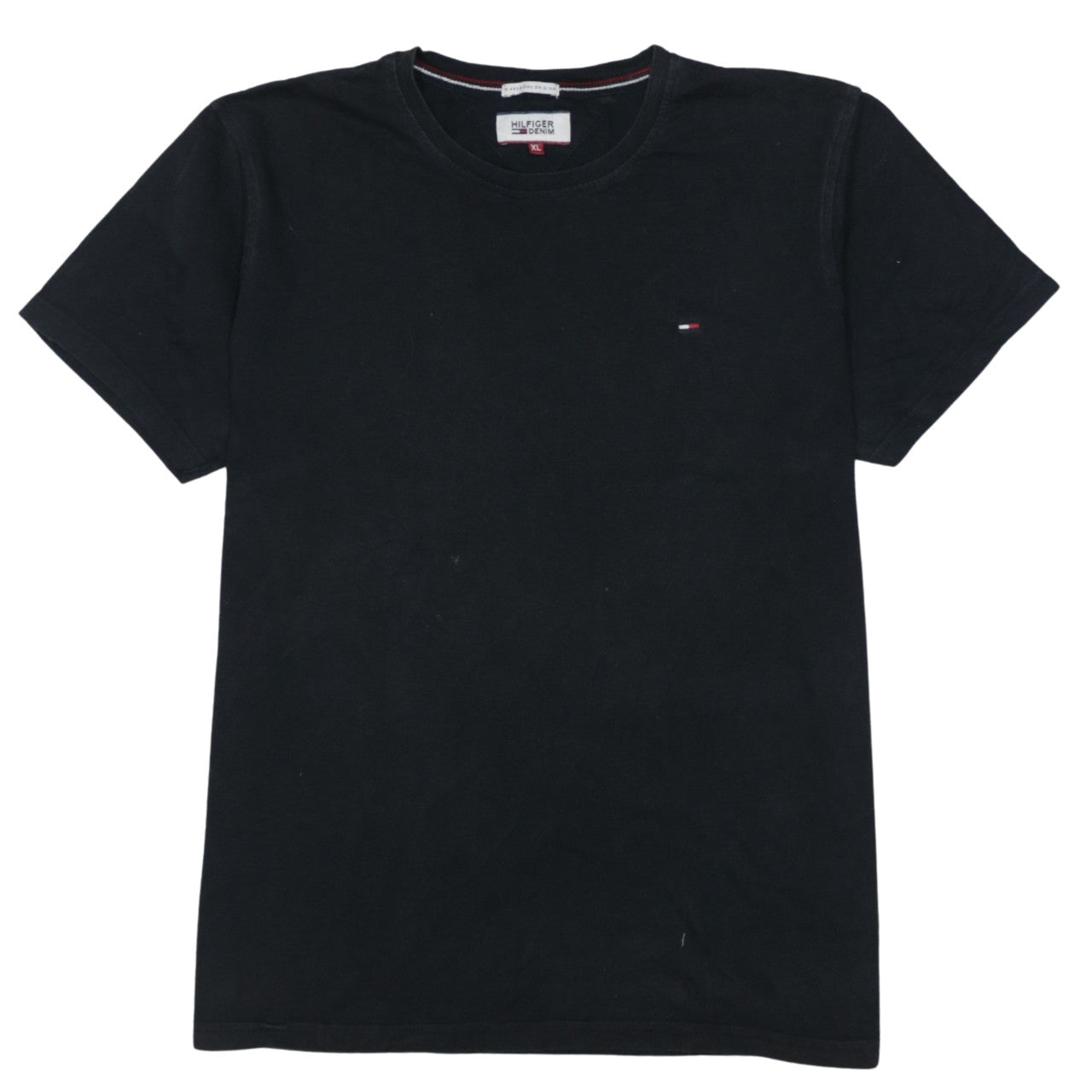 Tommy Hilfiger Denim Men's Black XL Cotton Crew Neck T-Shirt