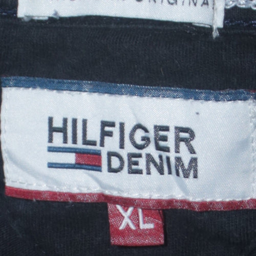 Tommy Hilfiger Denim Men's Black XL Cotton Crew Neck T-Shirt