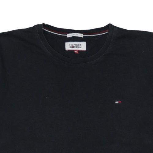 Tommy Hilfiger Denim Men's Black XL Cotton Crew Neck T-Shirt