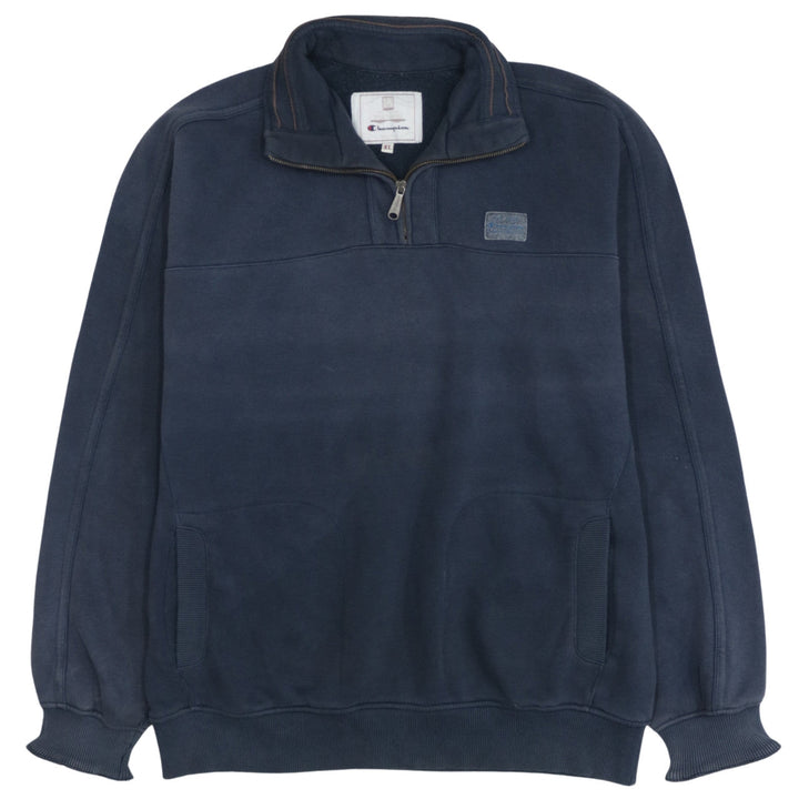 Champion Men's Blue XL 1/4 Zip Fleece Sweatshirt Pullover