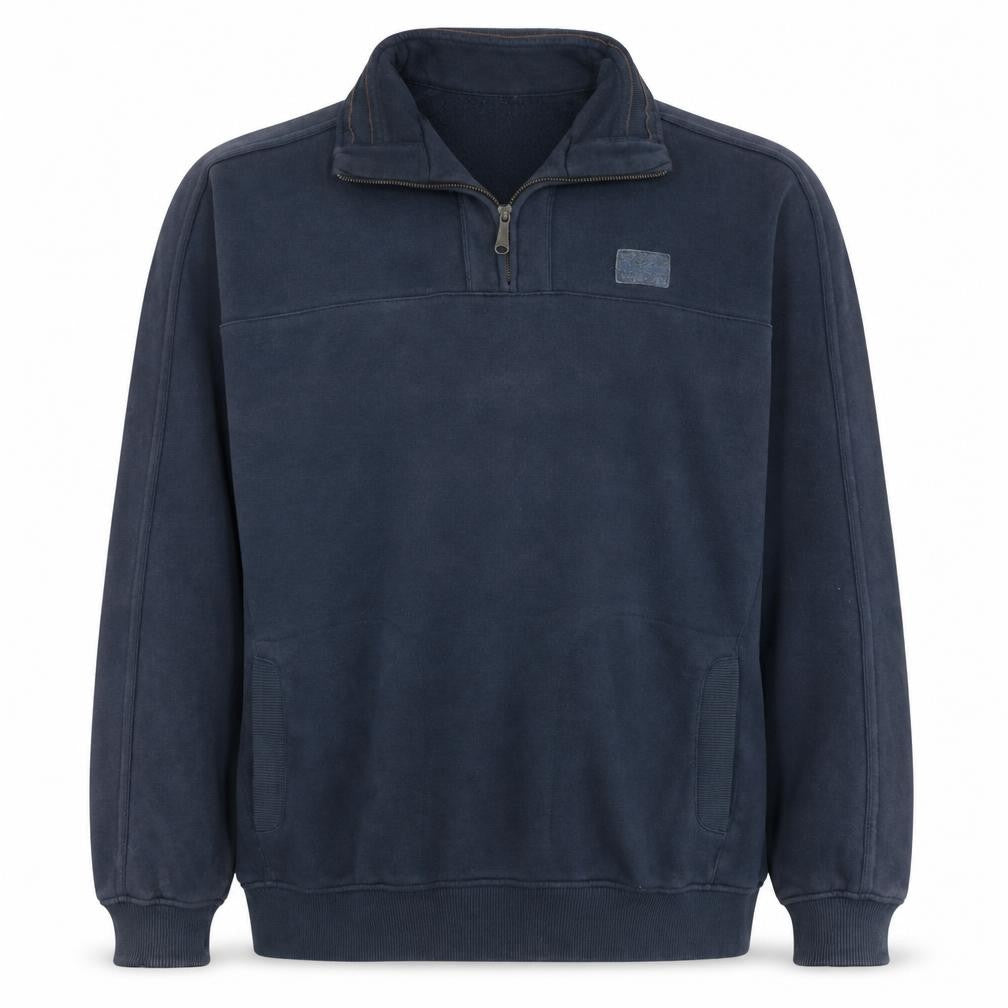 Front view of Champion Men's Blue XL 1/4 Zip Fleece Sweatshirt Pullover