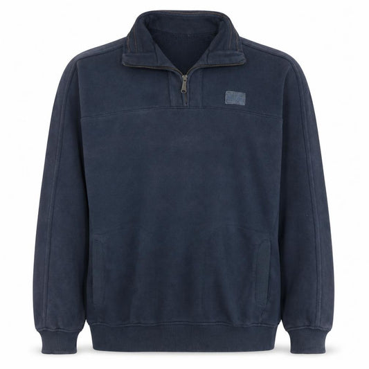 Front view of Champion Men's Blue XL 1/4 Zip Fleece Sweatshirt Pullover