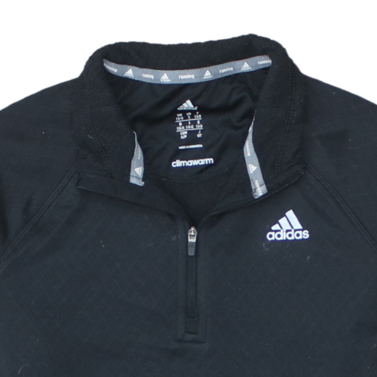 Adidas Women Black 1/2 Zip ClimaWarm Running Sweatshirt UK 8-10