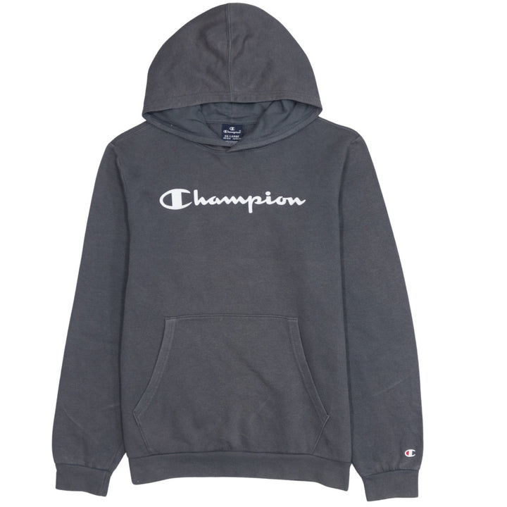 Champion Boys Grey 2XL Pullover Hoodie with Logo Print