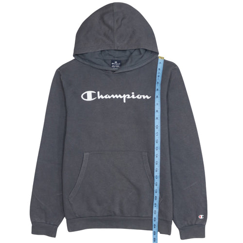 Champion Boys Grey 2XL Pullover Hoodie with Logo Print