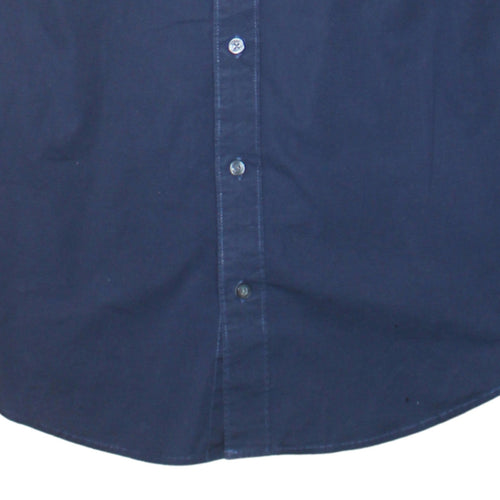 Hilfiger Denim Men's Blue Long Sleeve Button-Up Cotton Shirt L