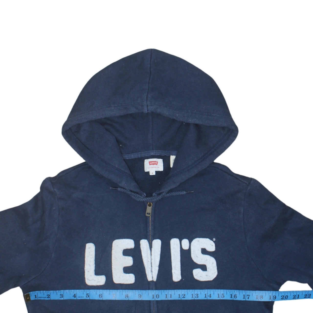 Levi's Men's Blue Full Zip Logo Hoodie Size S Fleece Sweatshirt