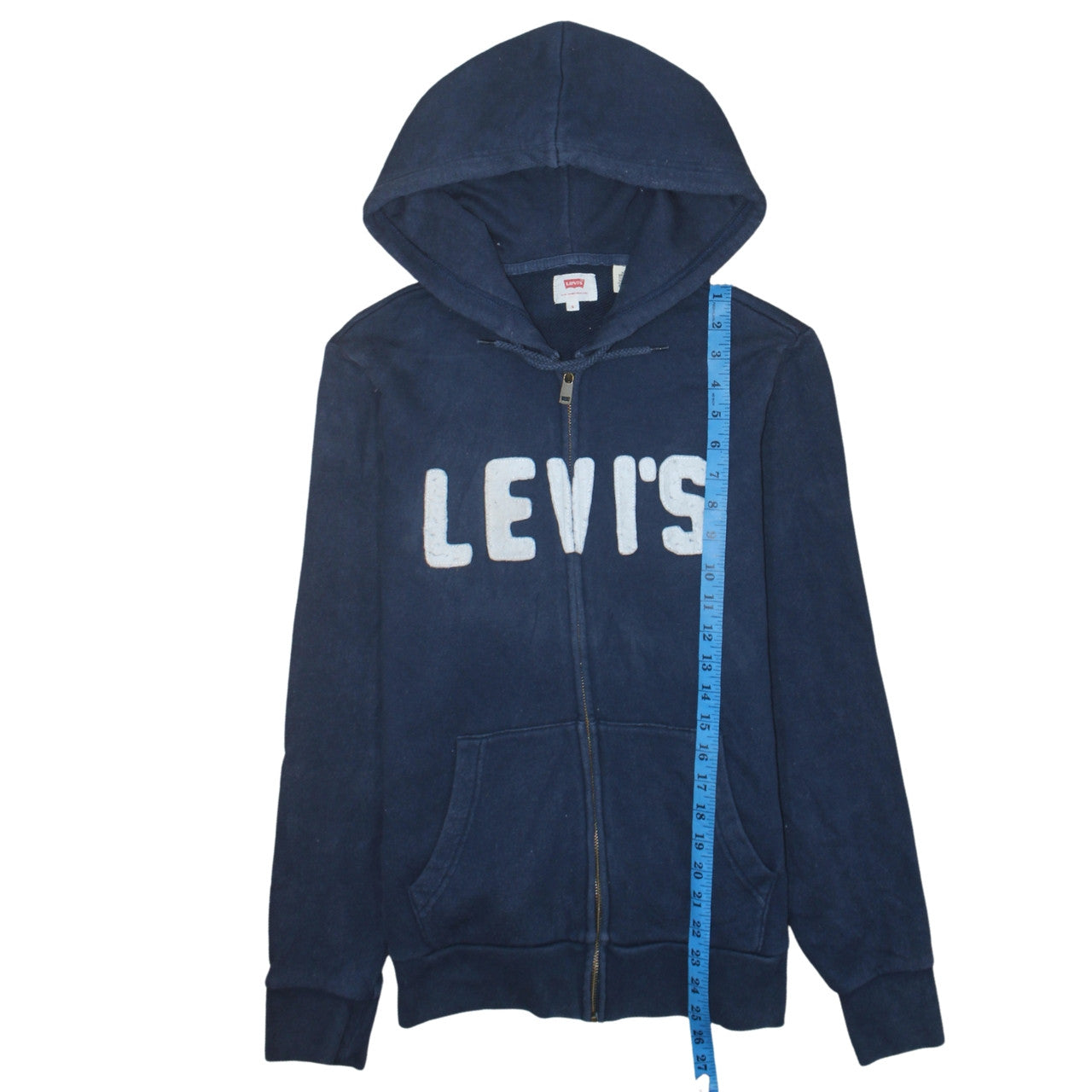 Levi's Men's Blue Full Zip Logo Hoodie Size S Fleece Sweatshirt