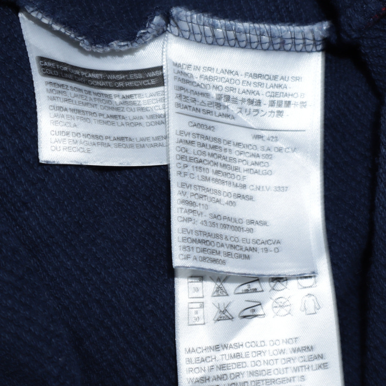 Levi's Men's Blue Full Zip Logo Hoodie Size S Fleece Sweatshirt