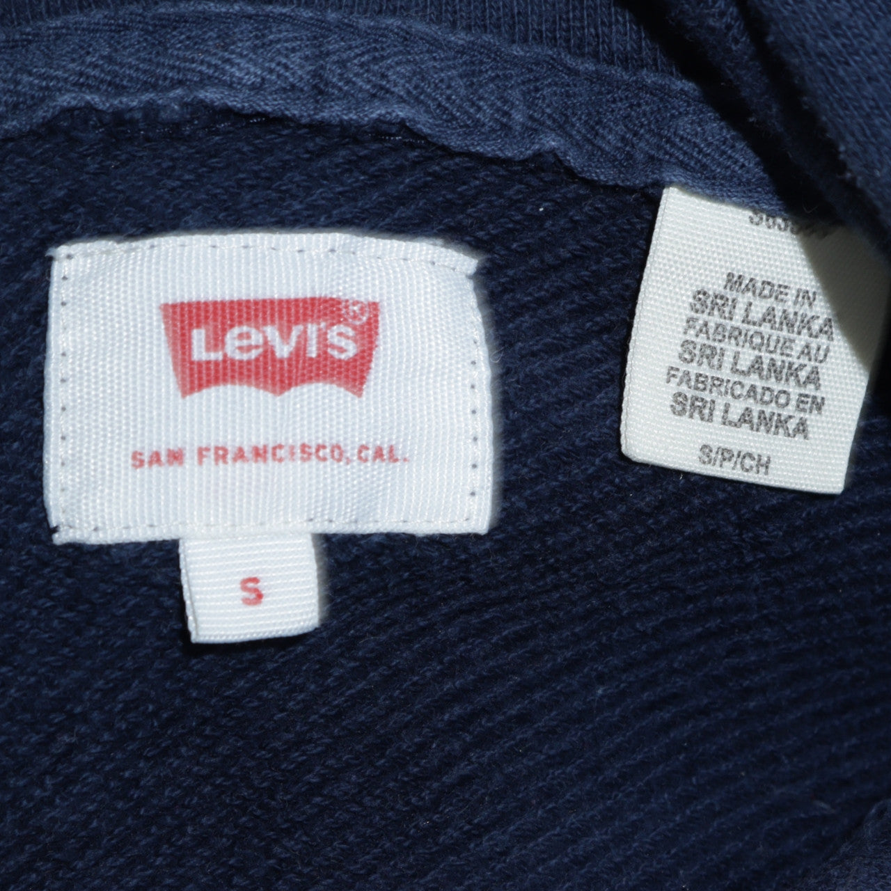 Levi's Men's Blue Full Zip Logo Hoodie Size S Fleece Sweatshirt
