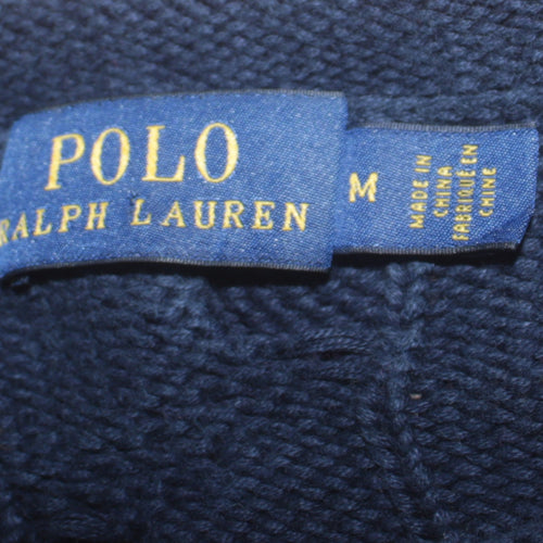 Polo Ralph Lauren Men's Blue Cable-Knit Cotton Jumper M