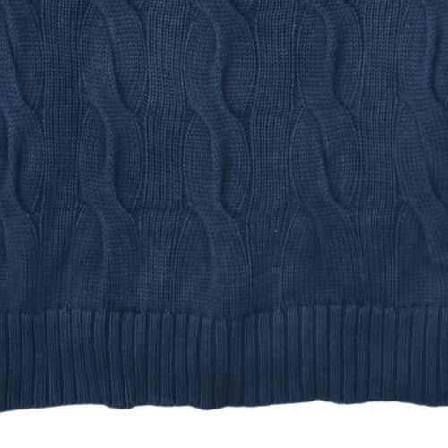Polo Ralph Lauren Men's Blue Cable-Knit Cotton Jumper M