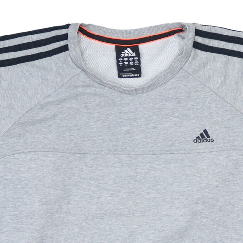 Adidas Men's Grey XL Pullover Sweatshirt Crew Neck Sports Essentials