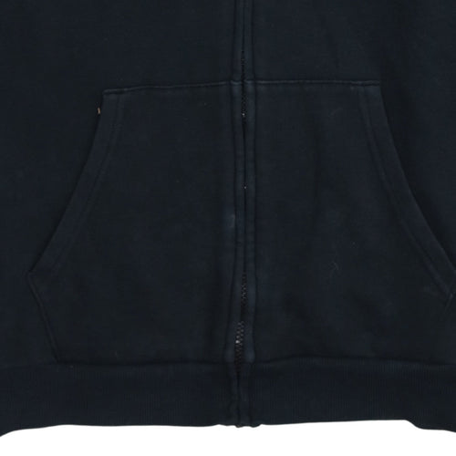 Puma Men's Black Full Zip Hoodie L Sports Logo Fleece