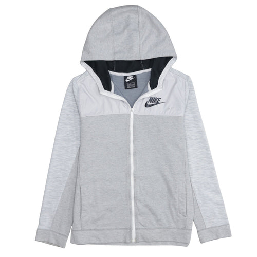 Nike Boys Grey Full Zip Hoodie Sweatshirt XL 13-15 Years Hooded Logo