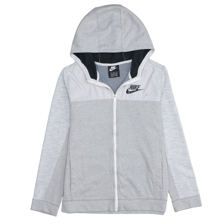 Nike Boys Grey Full Zip Hoodie Sweatshirt XL 13-15 Years Hooded Logo