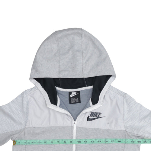 Nike Boys Grey Full Zip Hoodie Sweatshirt XL 13-15 Years Hooded Logo