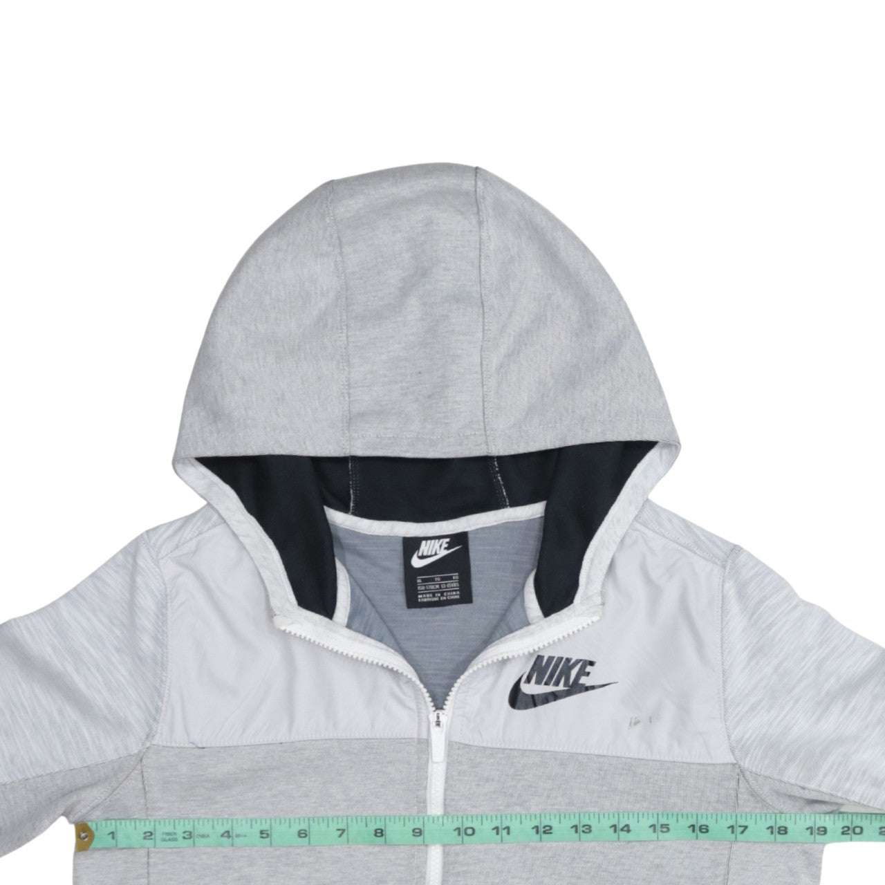 Nike Boys Grey Full Zip Hoodie Sweatshirt XL 13-15 Years Hooded Logo