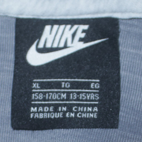 Nike Boys Grey Full Zip Hoodie Sweatshirt XL 13-15 Years Hooded Logo