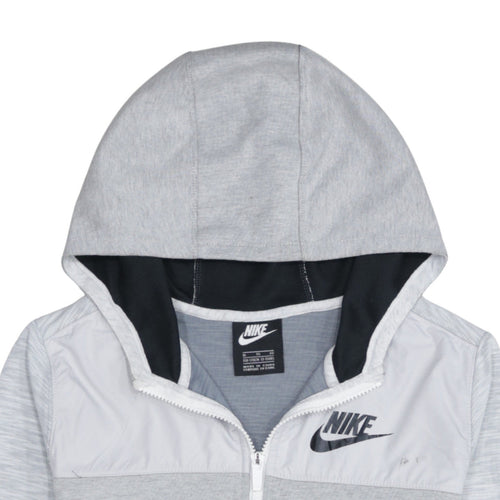 Nike Boys Grey Full Zip Hoodie Sweatshirt XL 13-15 Years Hooded Logo