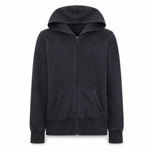 Front view of Nike women’s black full zip hoodie sweatshirt m hooded sportswear