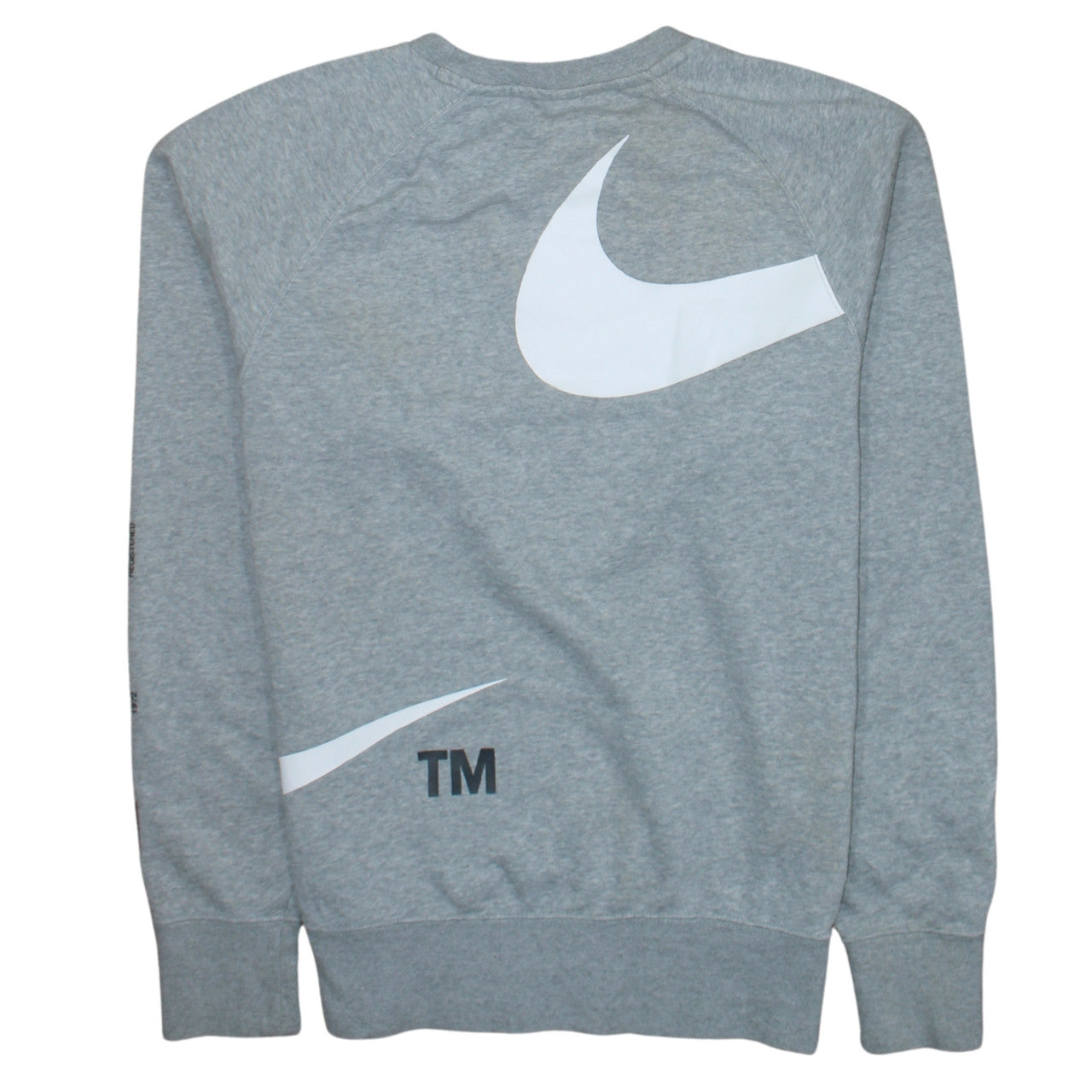 Nike Men's Grey Swoosh Logo Crew Neck Sweatshirt Size S