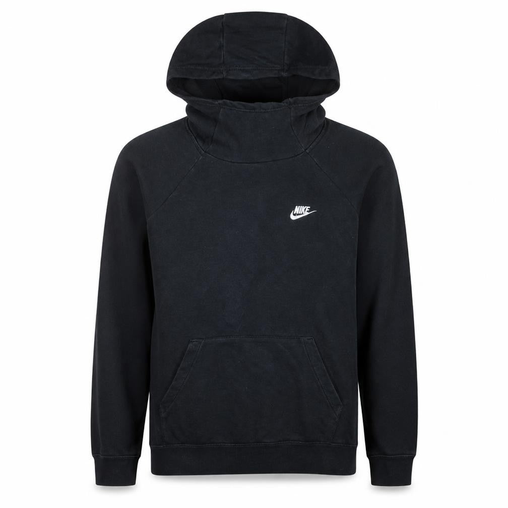 Front view of Nike Men's Black Pullover Hoodie L Regular Fit High Neck Fleece