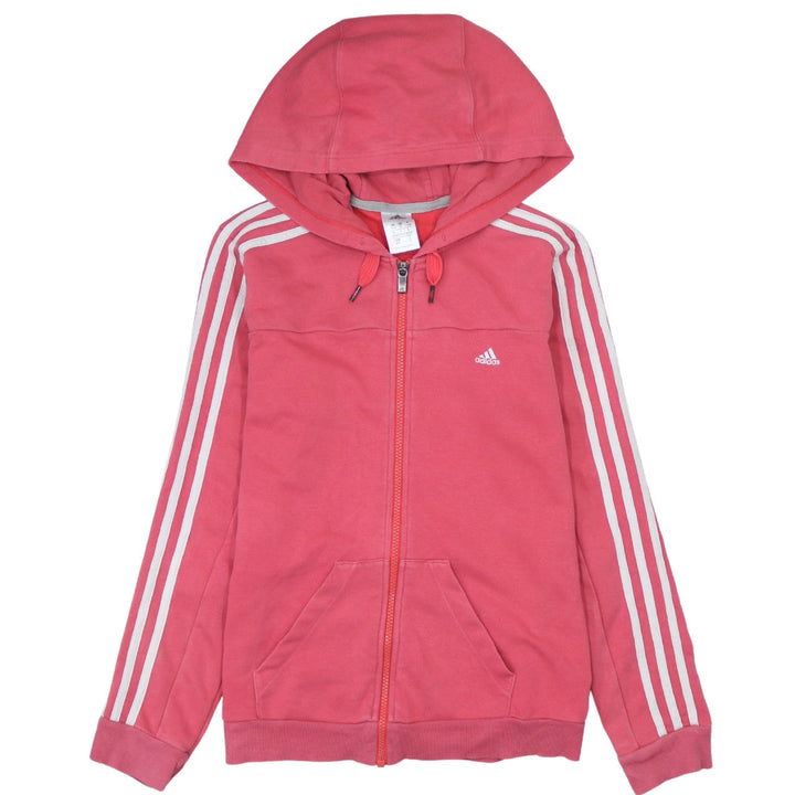 Adidas Womens Pink Full Zip Hoodie XS Cotton Blend Casual Sportswear