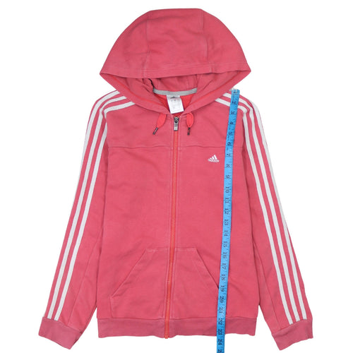 Adidas Womens Pink Full Zip Hoodie XS Cotton Blend Casual Sportswear